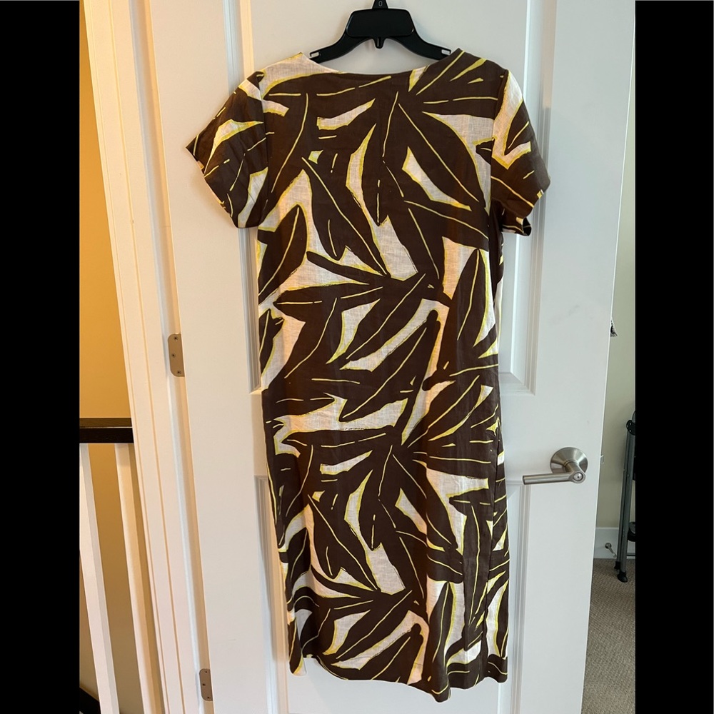 Whit Two banana print linen shift dress